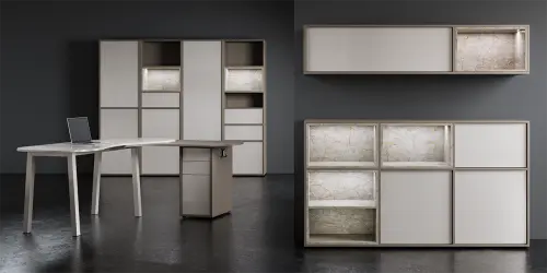 EFU 02 P stůl kancelářský, pravý, masivní dřevěná podnož, deska 18 mm, široký 1820 mm, metalická